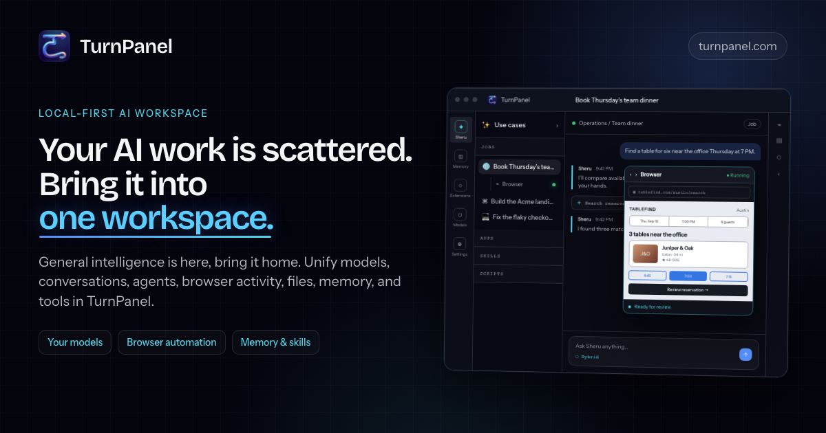 Turnpanel, yerel bir FIRST AI çalışma alanıdır